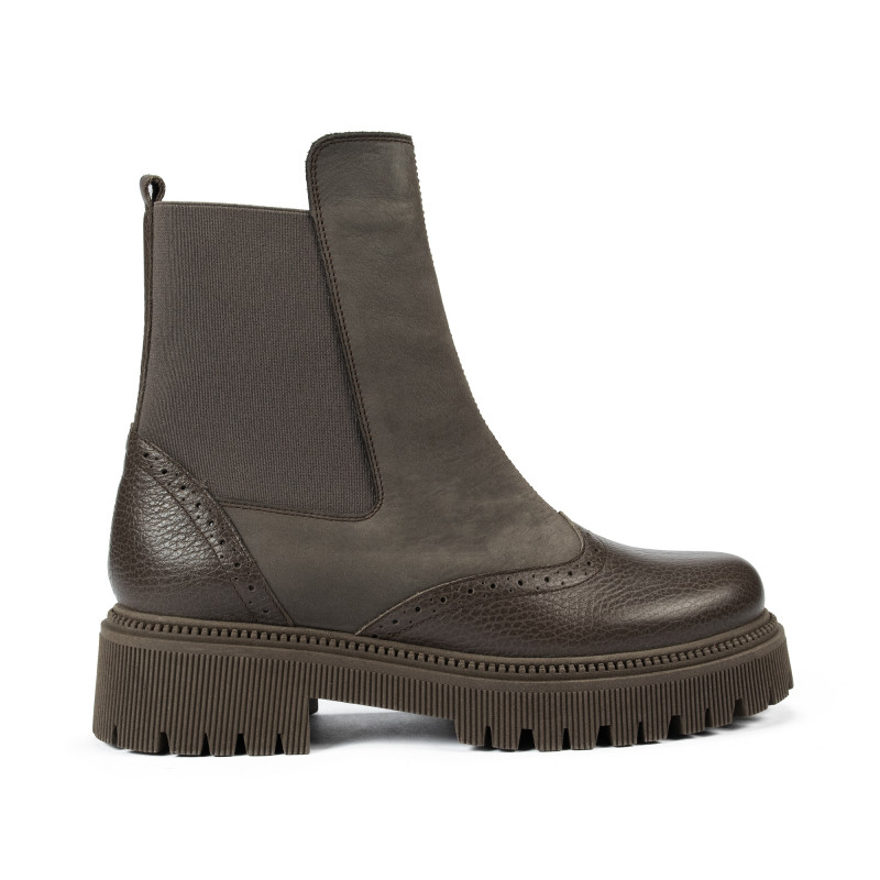 Botines mujer 3390 caqui combinado