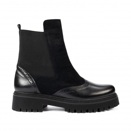 Botines de mujer 3390 negro combinado