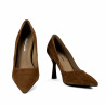 Zapatos elegantes de mujer 1322 marrón terciopelo