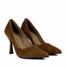 Zapatos elegantes de mujer 1322 marrón terciopelo