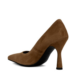 Zapatos elegantes de mujer 1322 marrón terciopelo