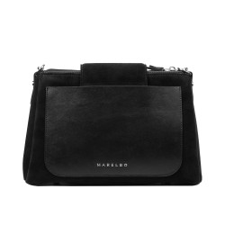 Bolso de mujer de hombro 051g 01 black camoscio