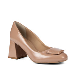 Zapatos elegantes de mujer 1324 charol beige