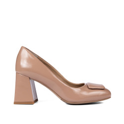 Zapatos elegantes de mujer 1324 charol beige