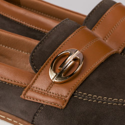 Mocasines de mujer 6100 bufo café combinado