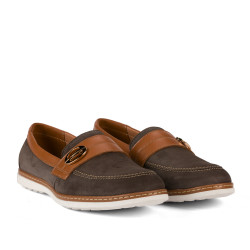 Mocasines de mujer 6100 bufo café combinado