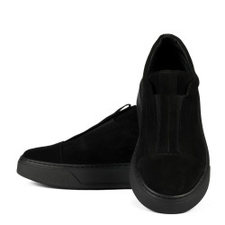 Zapatos casuales para mujer 6095 en negro gamuza