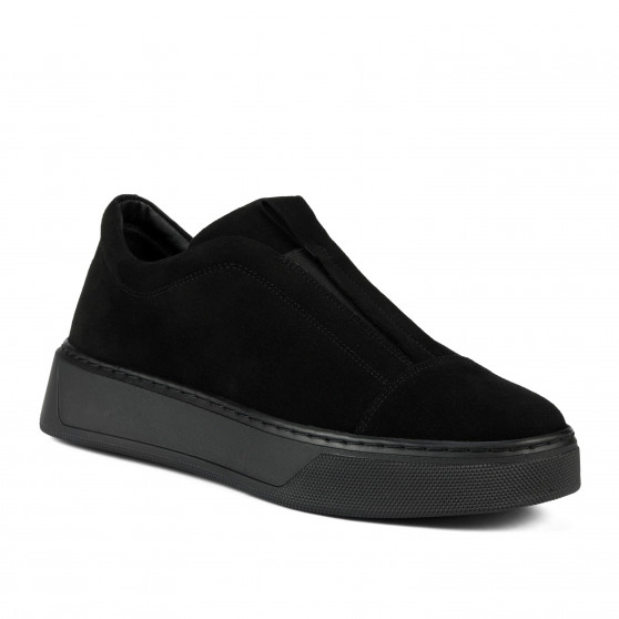 Zapatos casuales para mujer 6095 en negro gamuza