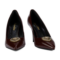 Zapatos elegantes para mujer 1363 charol burdeos