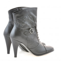 Botines de mujer 1102 negro combinado