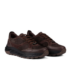 Zapatos casuales/deportivos para hombre 996 café ante combinado
