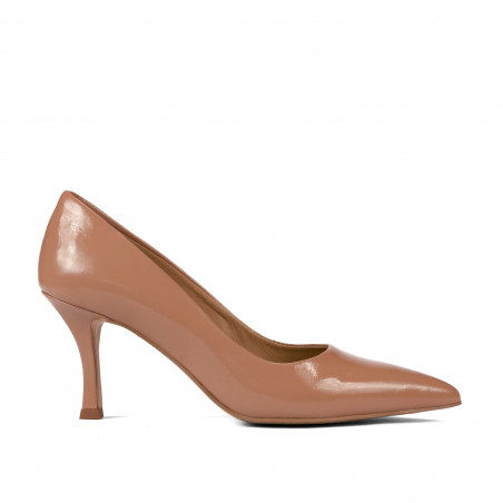 Zapatos elegantes de mujer 1359 charol beige
