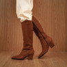 Bota de tacón mujer 1412 biz chocolate lifestyle
