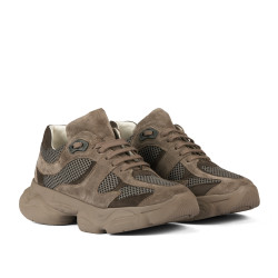 Zapatillas deportivas para mujer 6102 arena de ante combinado