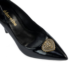 Zapatos elegantes de mujer 1364 charol negro