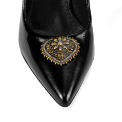 Zapatos elegantes de mujer 1364 charol negro