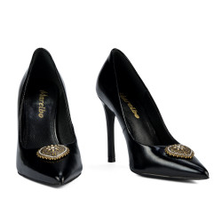 Zapatos elegantes de mujer 1364 charol negro