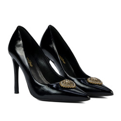 Zapatos elegantes de mujer 1364 charol negro