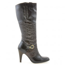 Botas de mujer 1109 crepé charol café