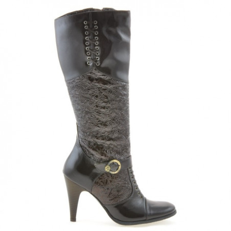 Botas de mujer 1109 crepé charol café