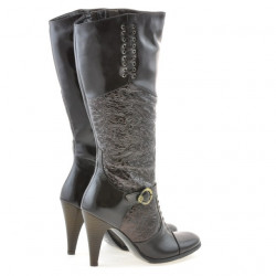 Botas de mujer 1109 crepé charol café