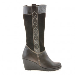Botas mujer 3221 café combinado