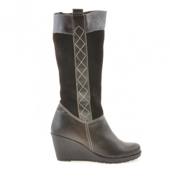 Botas mujer 3221 café combinado