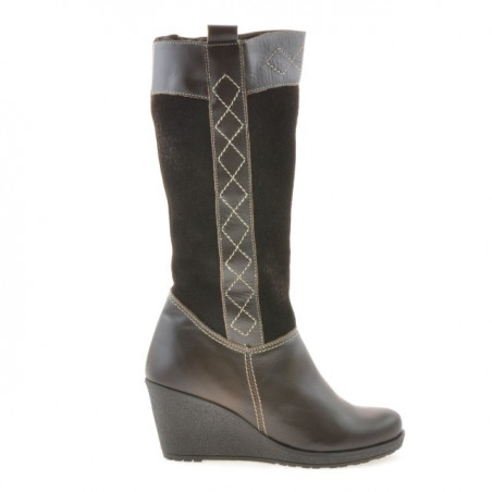 Botas mujer 3221 café combinado
