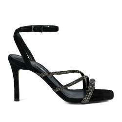 Sandalias de mujer 1337 negro velur combinado