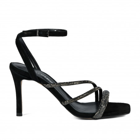 Sandalias de mujer 1337 negro velur combinado