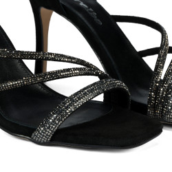 Sandalias de mujer 1337 negro velur combinado