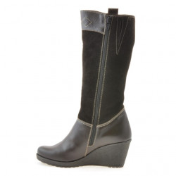 Botas mujer 3221 café combinado