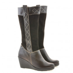 Botas mujer 3221 café combinado