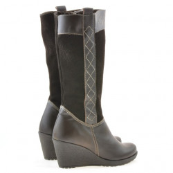 Botas mujer 3221 café combinado