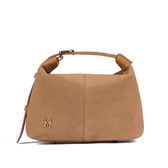 Bolso de mano de mujer 037-1g gamuza nude
