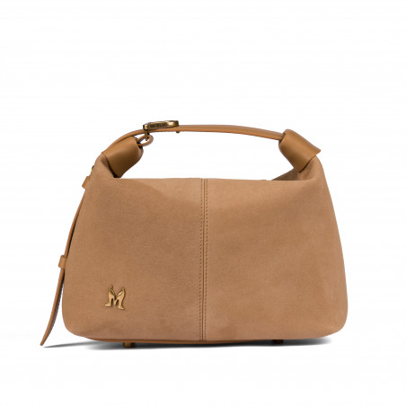 Bolso de mano de mujer 037-1g gamuza nude