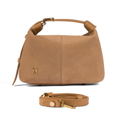 Bolso de mano de mujer 037-1g gamuza nude
