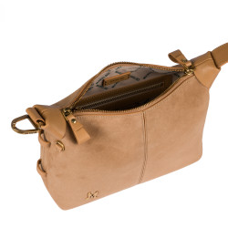 Bolso de mano de mujer 037-1g gamuza nude
