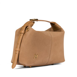 Bolso de mano de mujer 037-1g gamuza nude