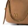 Bolso de mano para mujer 037g de gamuza nude