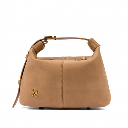Bolso de mano para mujer 037g de gamuza nude
