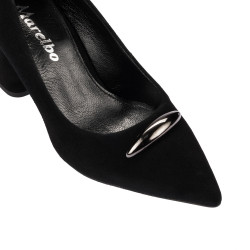 Zapatos elegantes de mujer 1361 negro velur