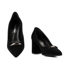 Zapatos elegantes de mujer 1361 negro velur