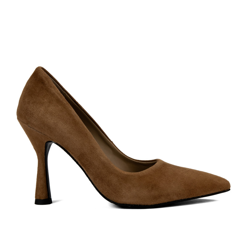 Zapatos elegantes de mujer 1322 marrón terciopelo