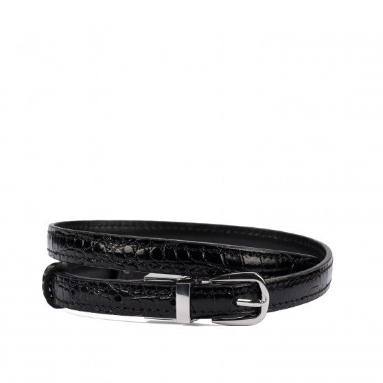 Cinturón de mujer 45-1mc bicolor negro+croco negro