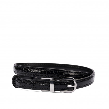 Cinturón de mujer 45-1mc bicolor negro+croco negro