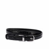 Cinturón de mujer 45-1mc bicolor negro+croco negro