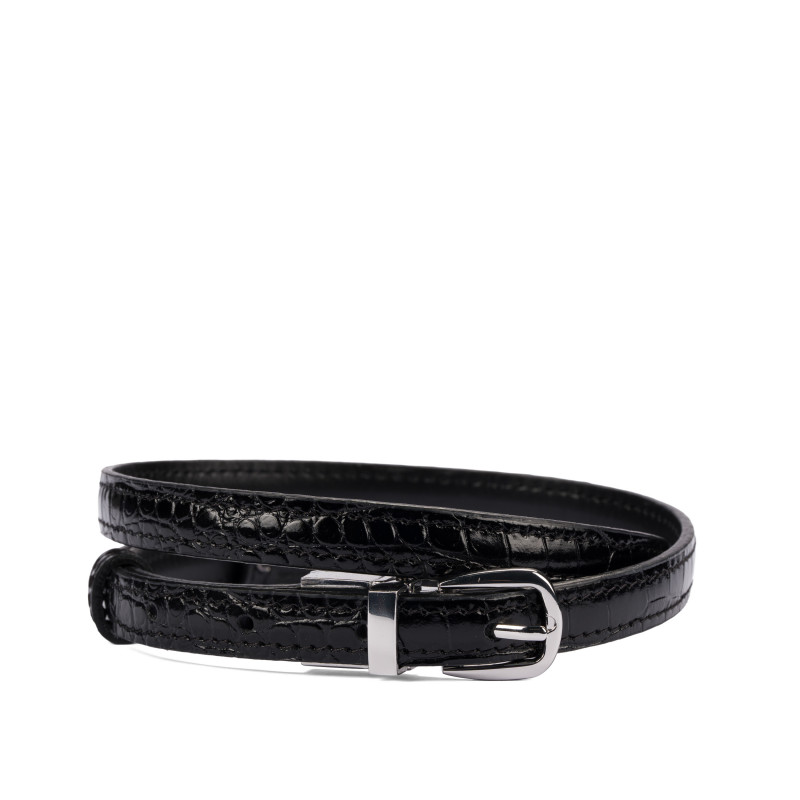 Cinturón de mujer 45-1mc bicolor negro+croco negro