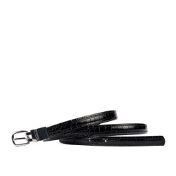 Cinturón de mujer 45-1mc bicolor negro+croco negro