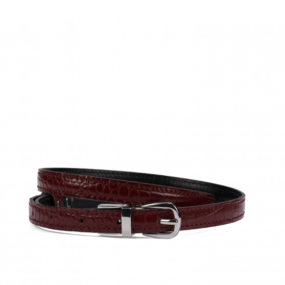 Cinturón de mujer 45-1mc bicolor negro+croco burdeos